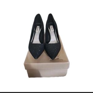 Elegant Black Glitter Heels by Diana